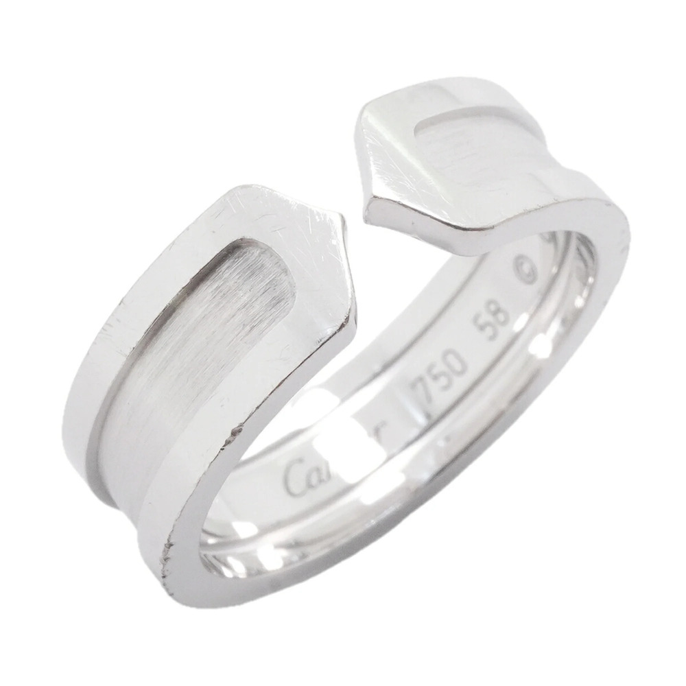 Cartier Ring C2 18KWG White Gold #58 Men's